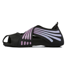 Women Grip Novelty Lycra PU Dance Shoes Custom Print Yoga Socks Boots